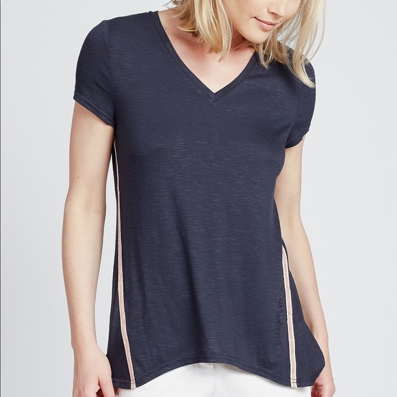 Summer & Sage Aztec Trim Slub Tee - Picture 2 of 8